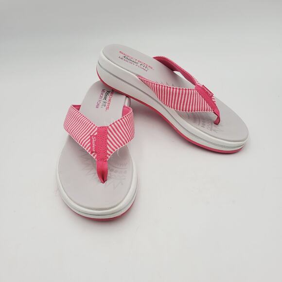 Skechers Sandals Women's Captivate Performance Flip-Flop Sz 6 Pink & Gray - Picture 1 of 9